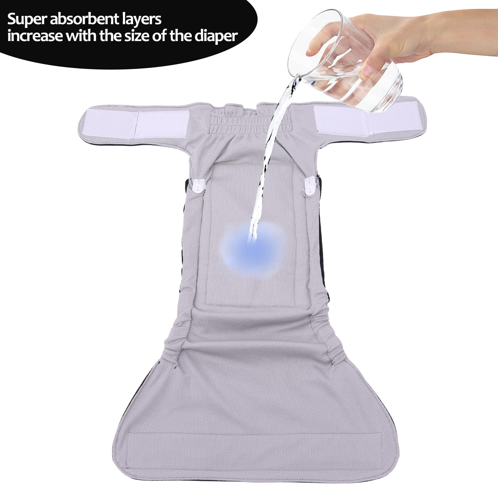 Élastiques de jambe ajustables assurent un bon maintien et minimisent les fuites.