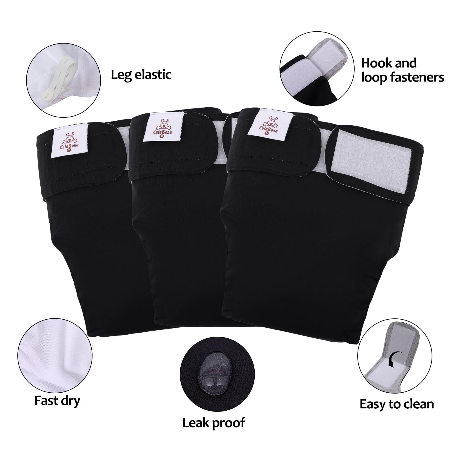 Fermetures Velcro ajustables facilitent l'enfilage et l'ajustement autour des pattes.
