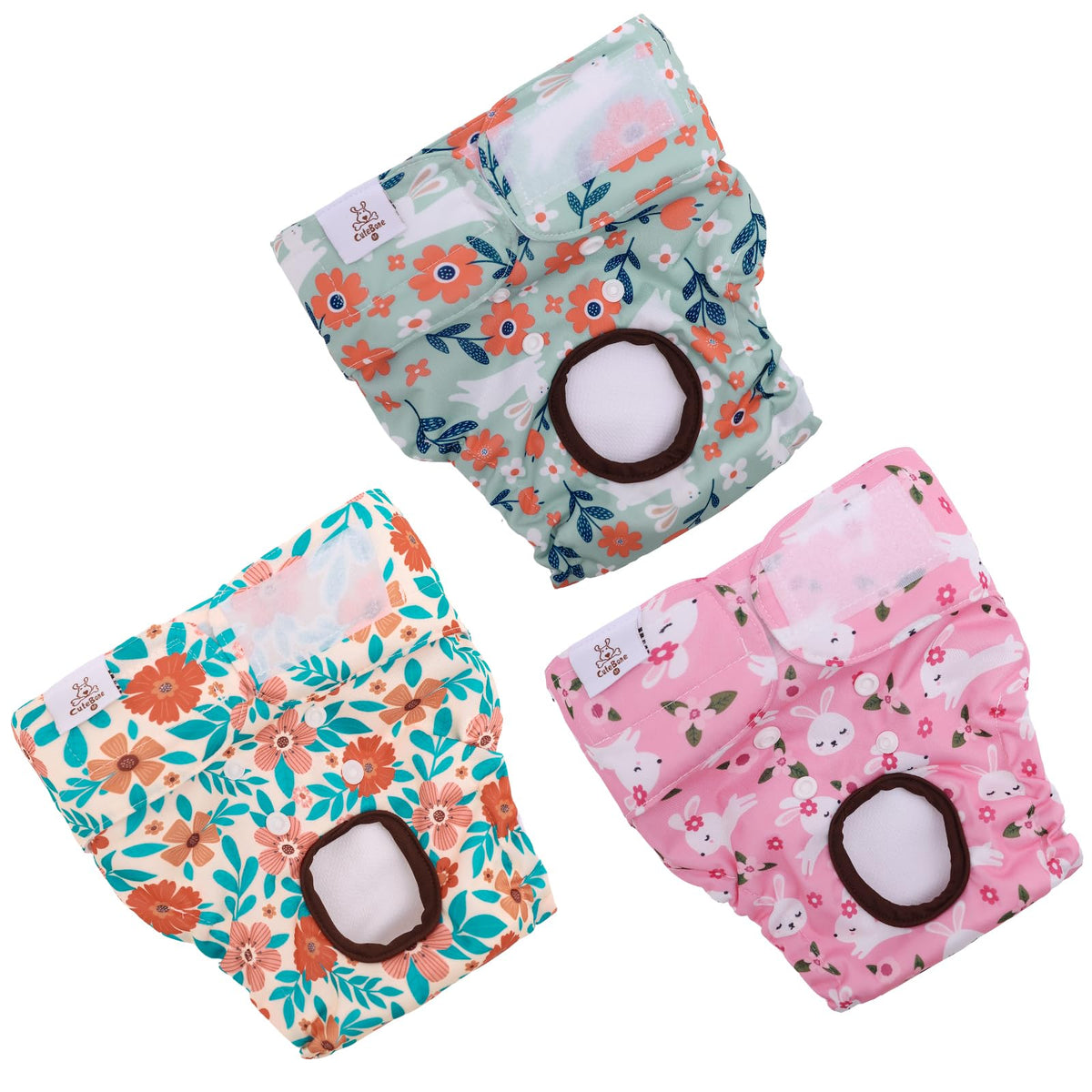 CuteBone couche-chienne femelle avec extérieur imperméable pour protection anti-fuite.