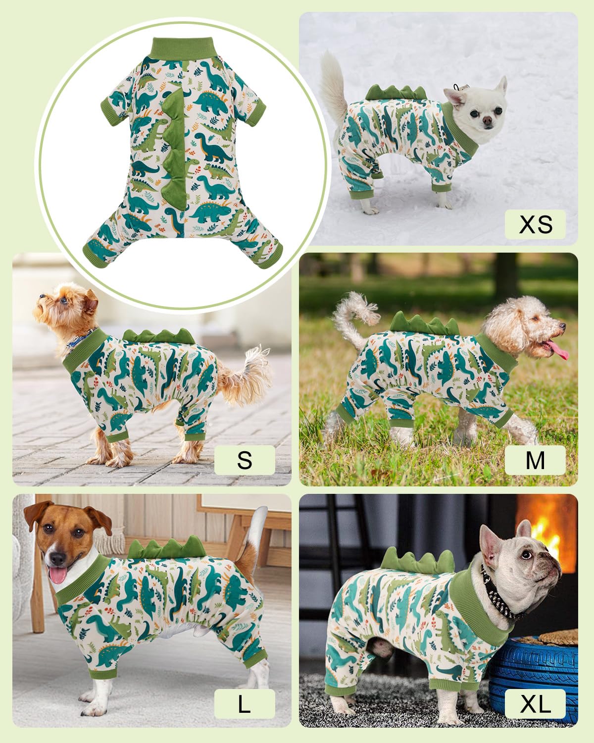 CuteBone pyjama dinosaure chien, utilisation toutes saisons, respirant et chaud