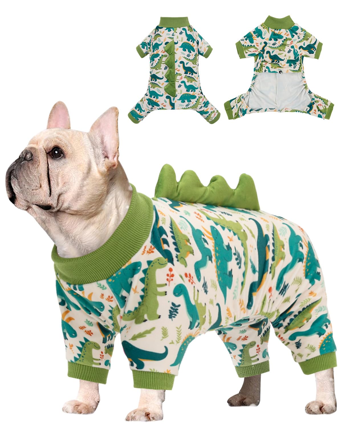 CuteBone pyjama dinosaure pour petit chien, confortable et amusant pour les sorties.