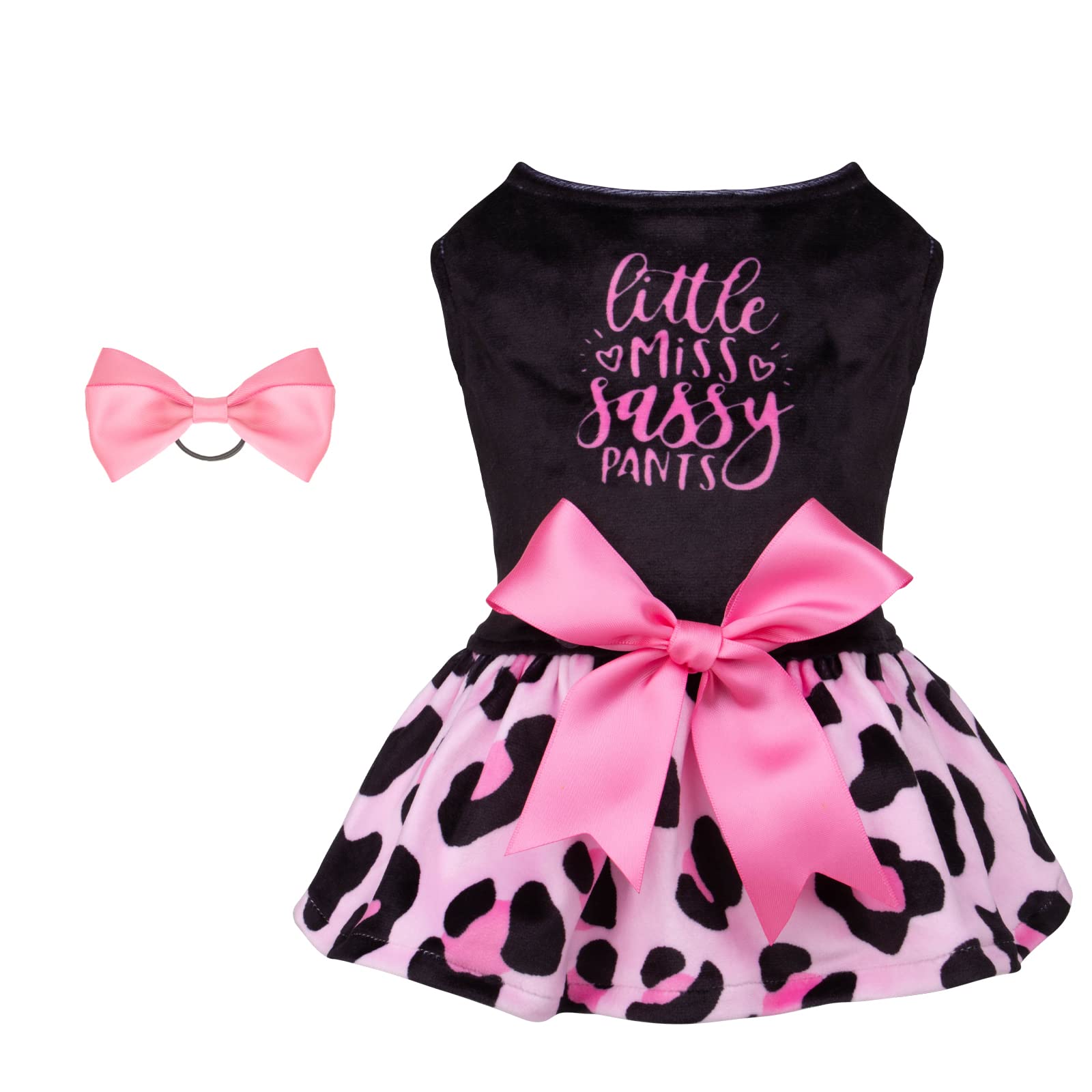 CuteBone robe velours imprimé léopard petit chien – look élégant lors des sorties.