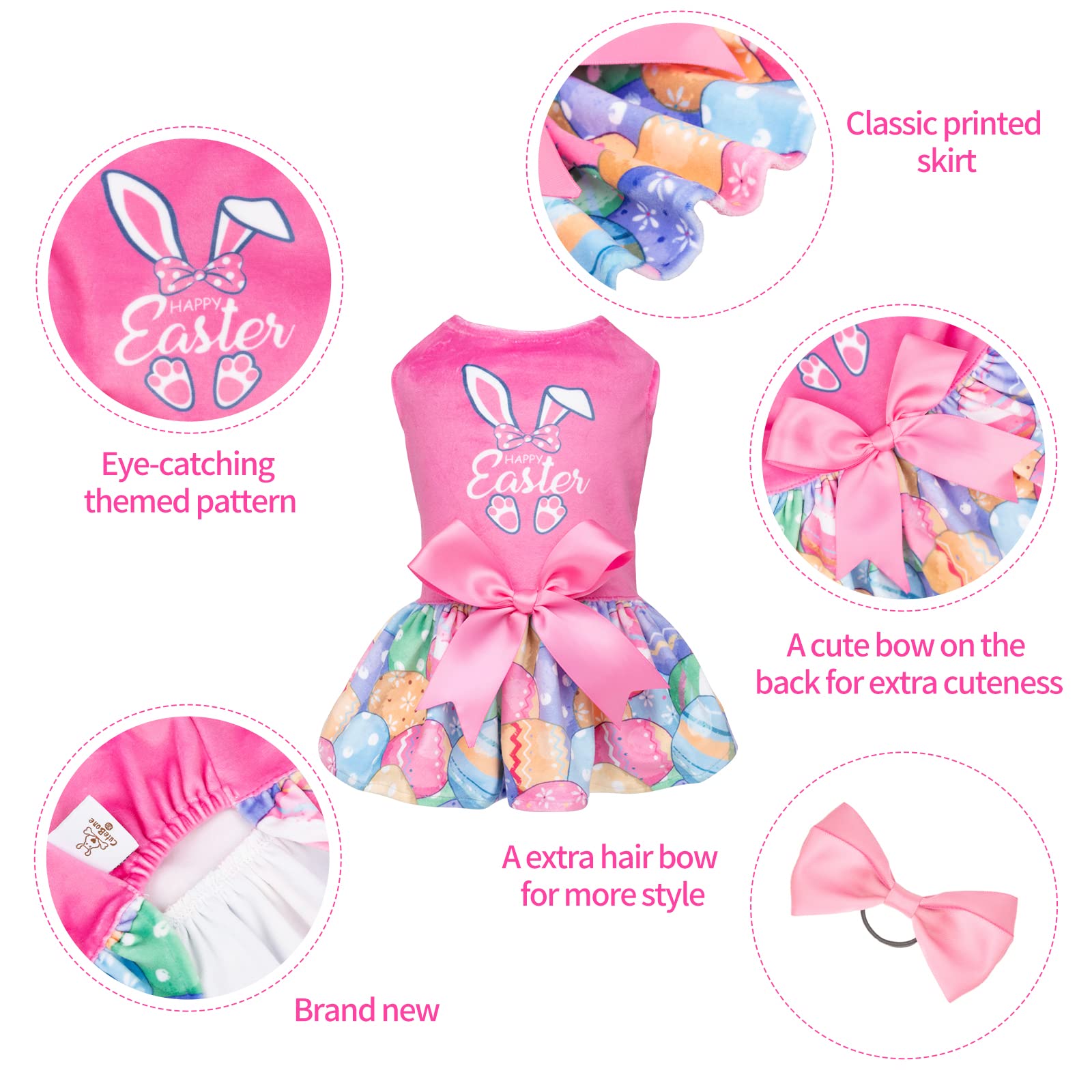 CuteBone robe chien velours rose arrière - coupe qui suit les mouvements.