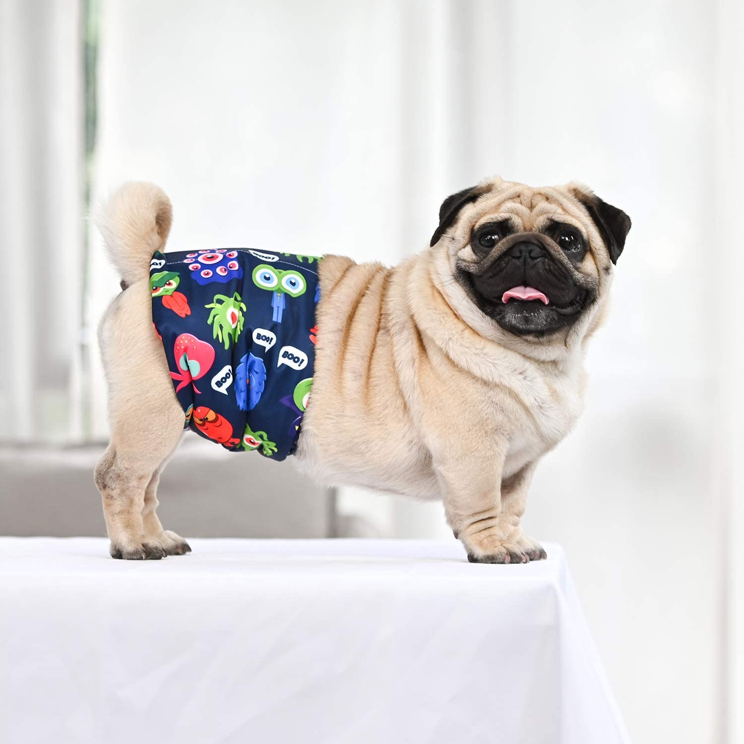 Facile à enfiler et retirer, bande ventrale CuteBone pour chien mâle