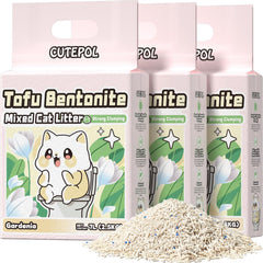 Cutepol litiere chat tofu 4 en 1 – grumeaux rapides et absorption efficace.