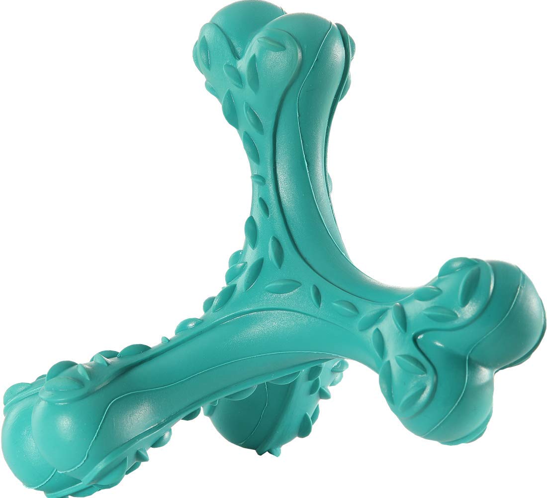 Jouet à mâcher CVALIN pour gros chiens en caoutchouc bleu, durable et sûr.