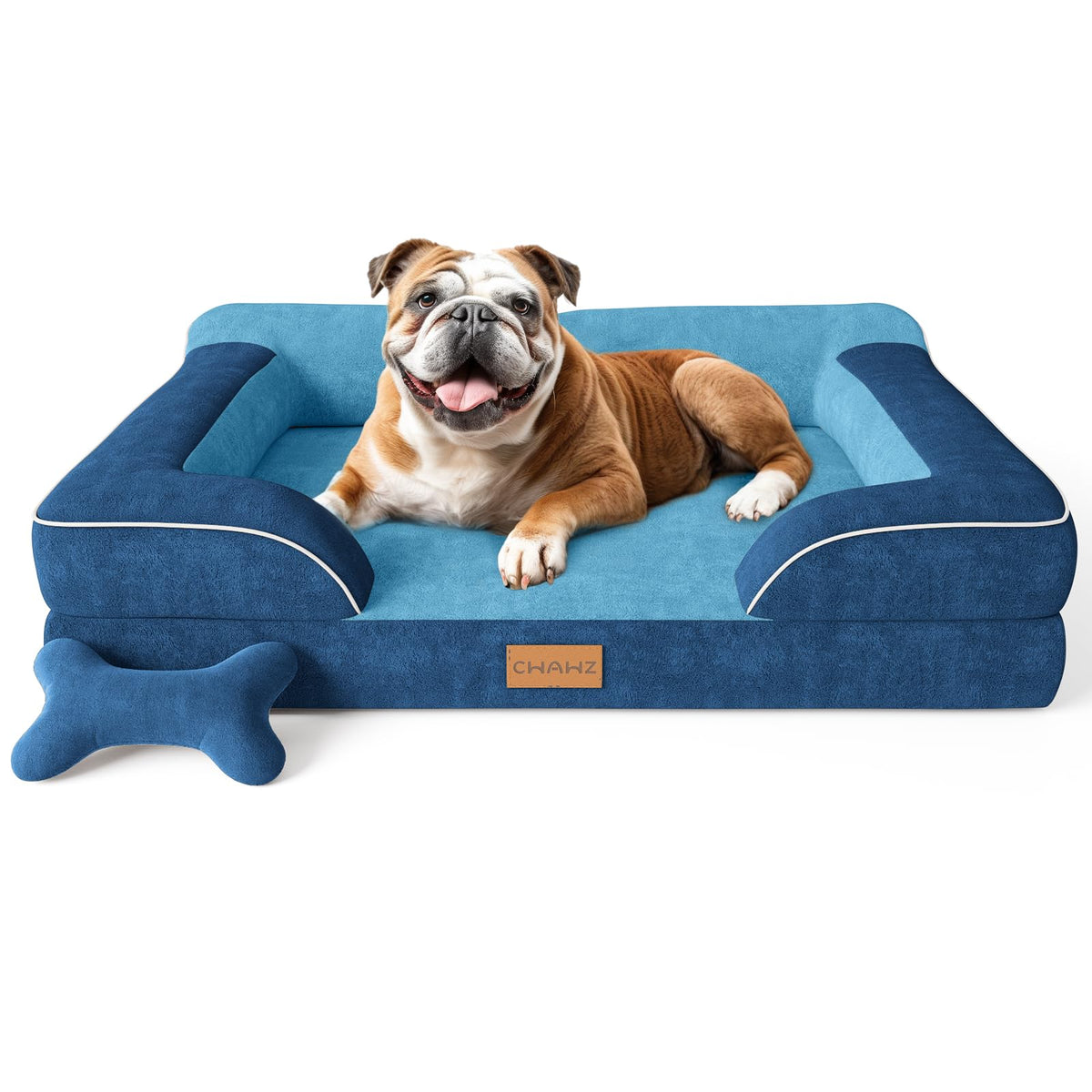 CWAWZ lit-chien-grand avec oreiller mémoire gel pour soutien orthopédique.