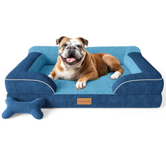 CWAWZ lit-chien-grand avec oreiller mémoire gel pour soutien orthopédique.