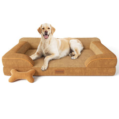 CWAWZ lit-chiens-xxl-orthopedique-mousse-brun, soutien articulaire pour grands chiens.