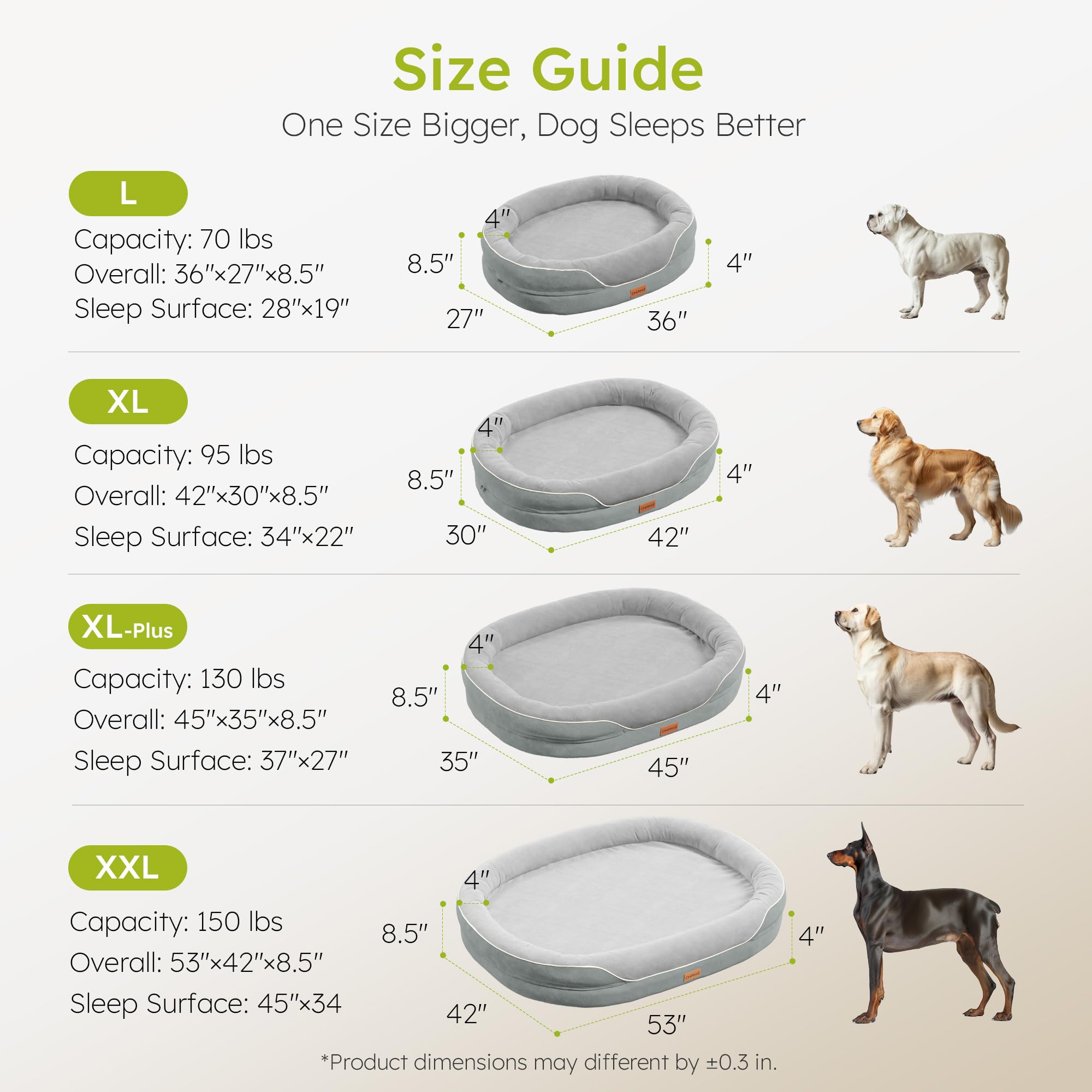 CWAWZ grand lit chien pour sieste et repos confortable.