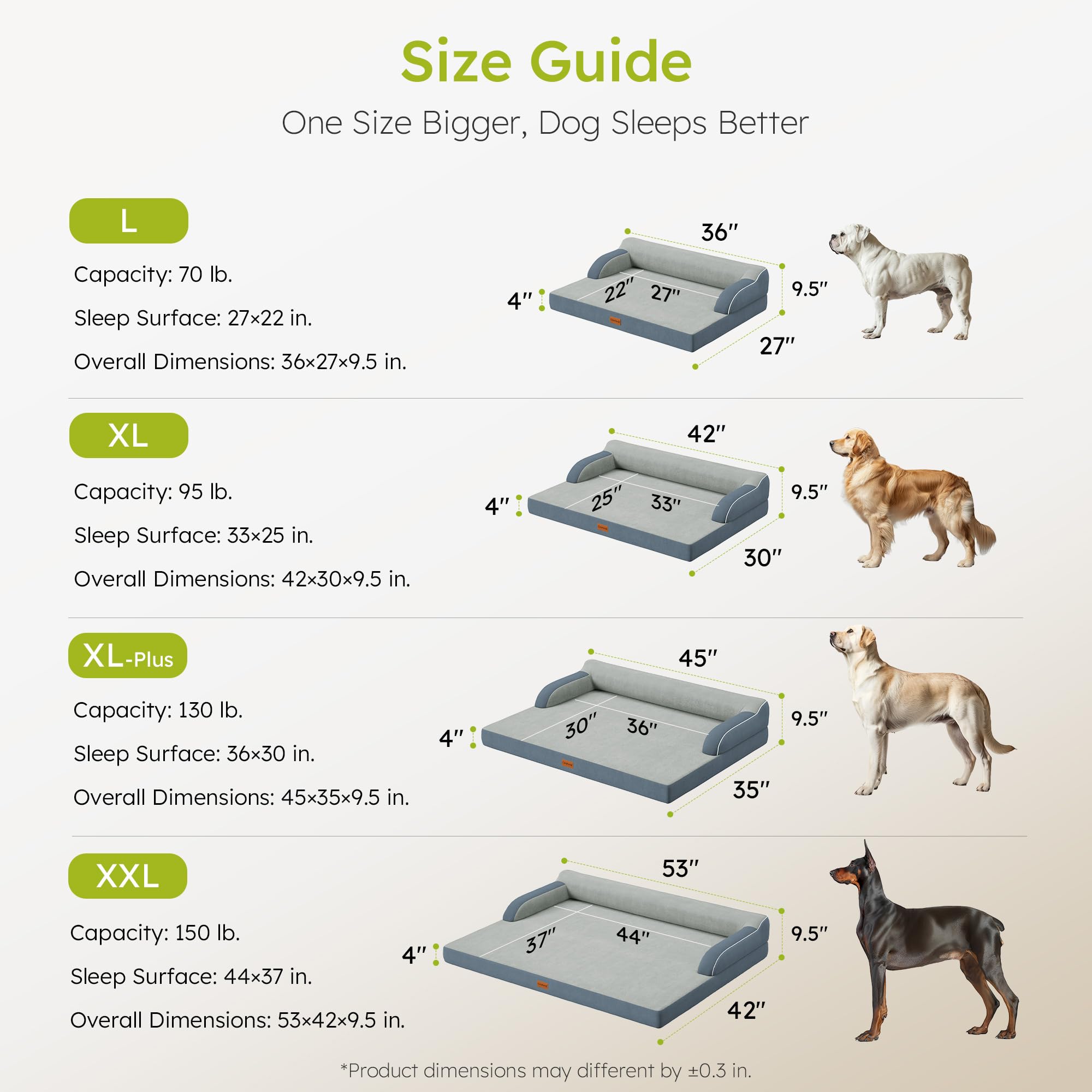CWAWZ XL design-confort-durable adapté pour chiens de grande taille.