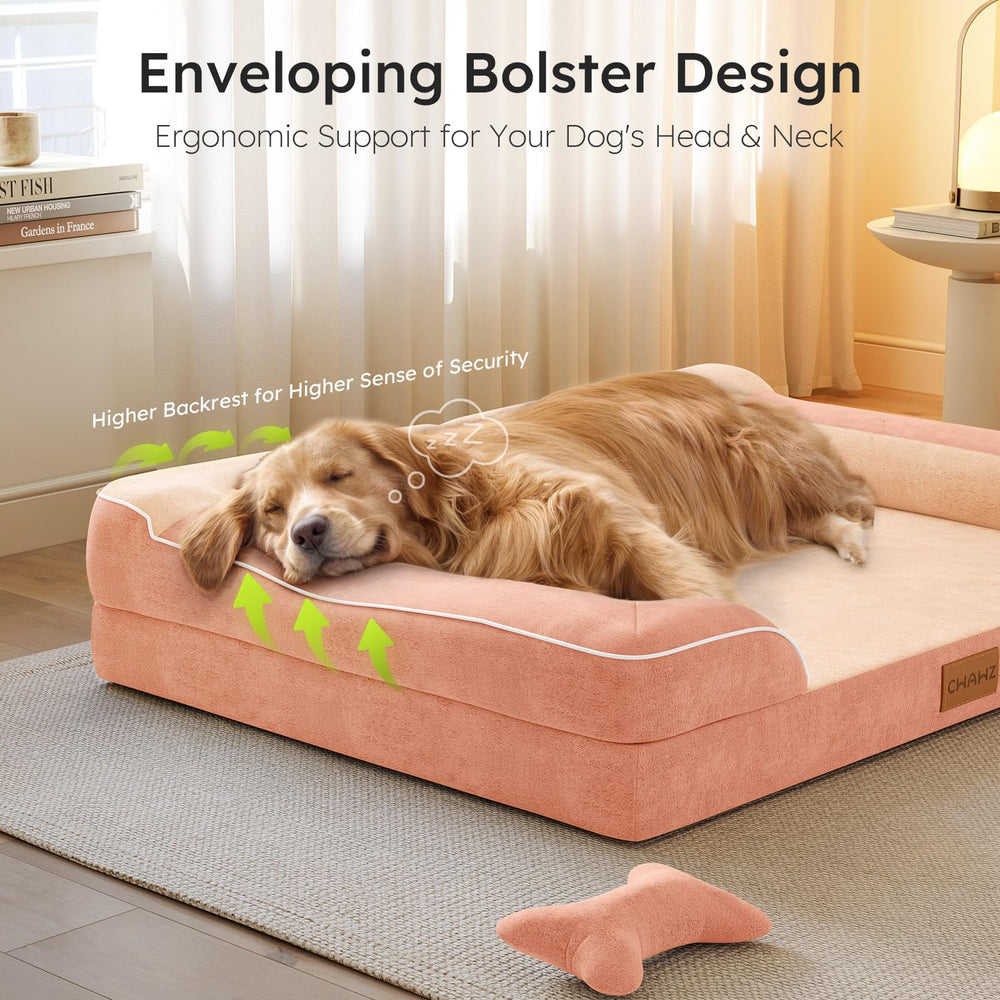 CWAWZ XXL velours Dutch pêche rose, toucher doux et cosy pour chiens anxieux.