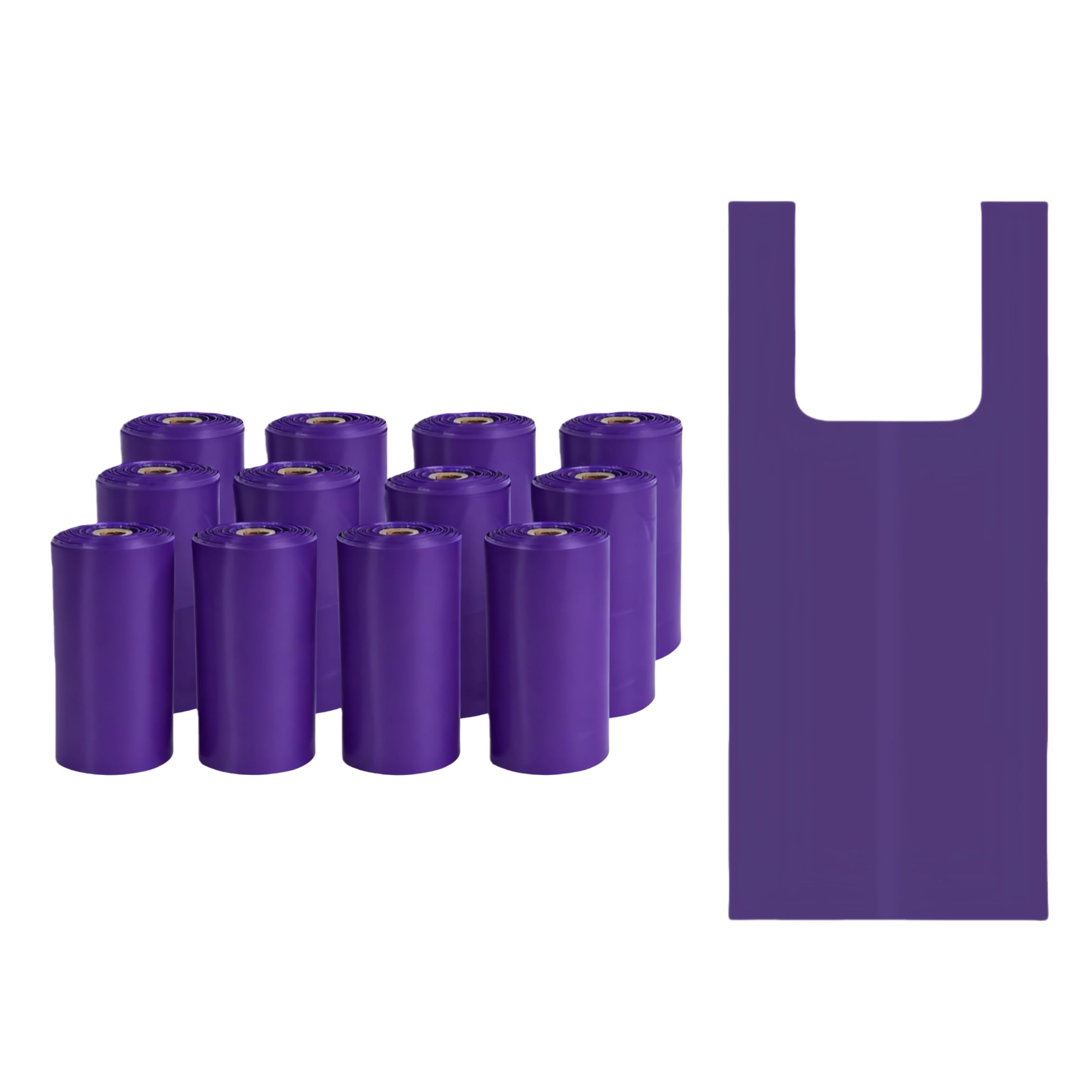 CWYZA sacs déjections violet avec anses nouables, pratique pour chiots et chatons.