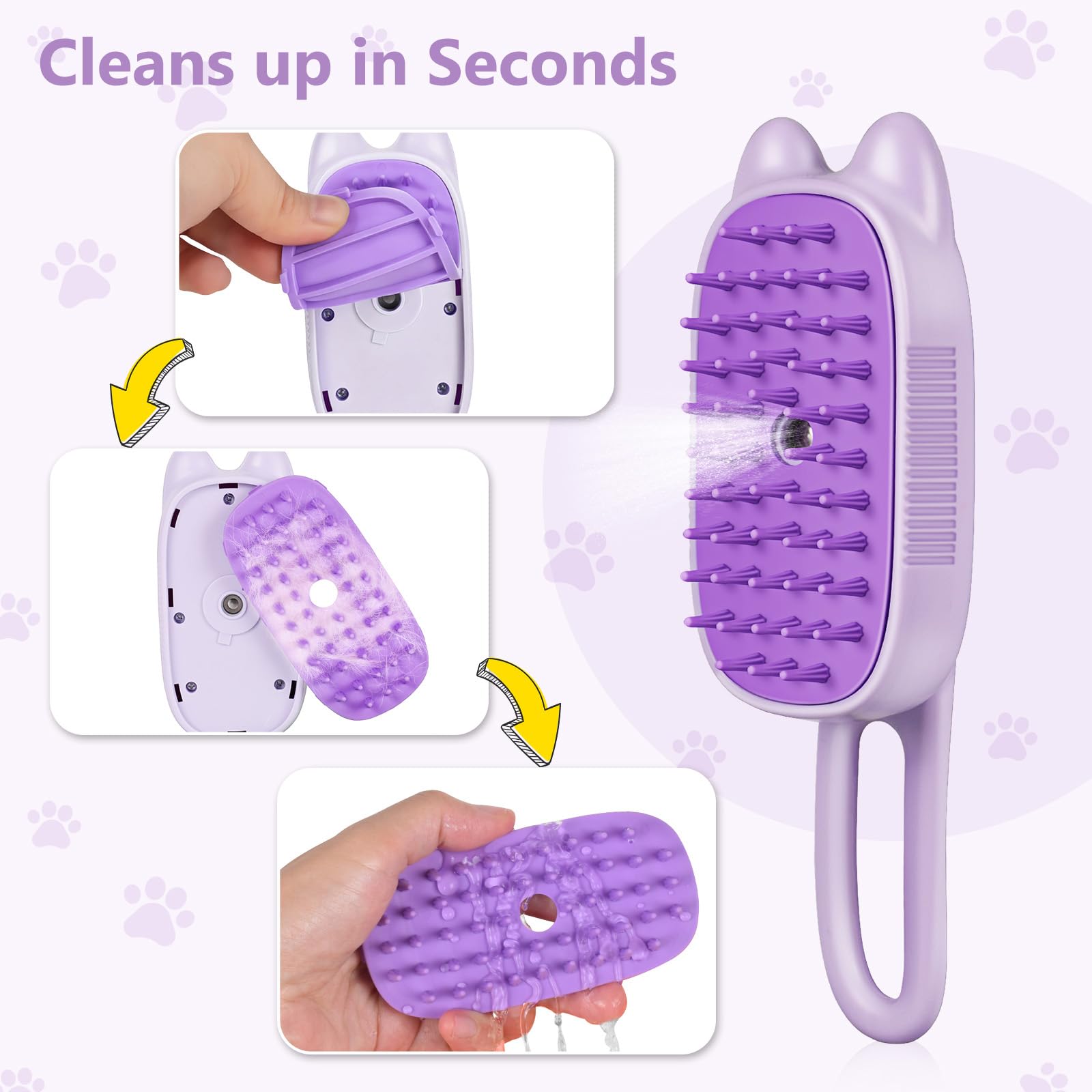 CXCHKK Brosse Vapeur Chat Design Violet pour un usage quotidien.