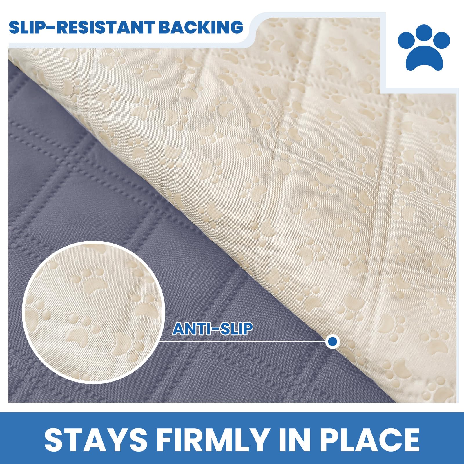 CYCMACO Drap anti-derapant avec empreinte de patte – maintien stable.