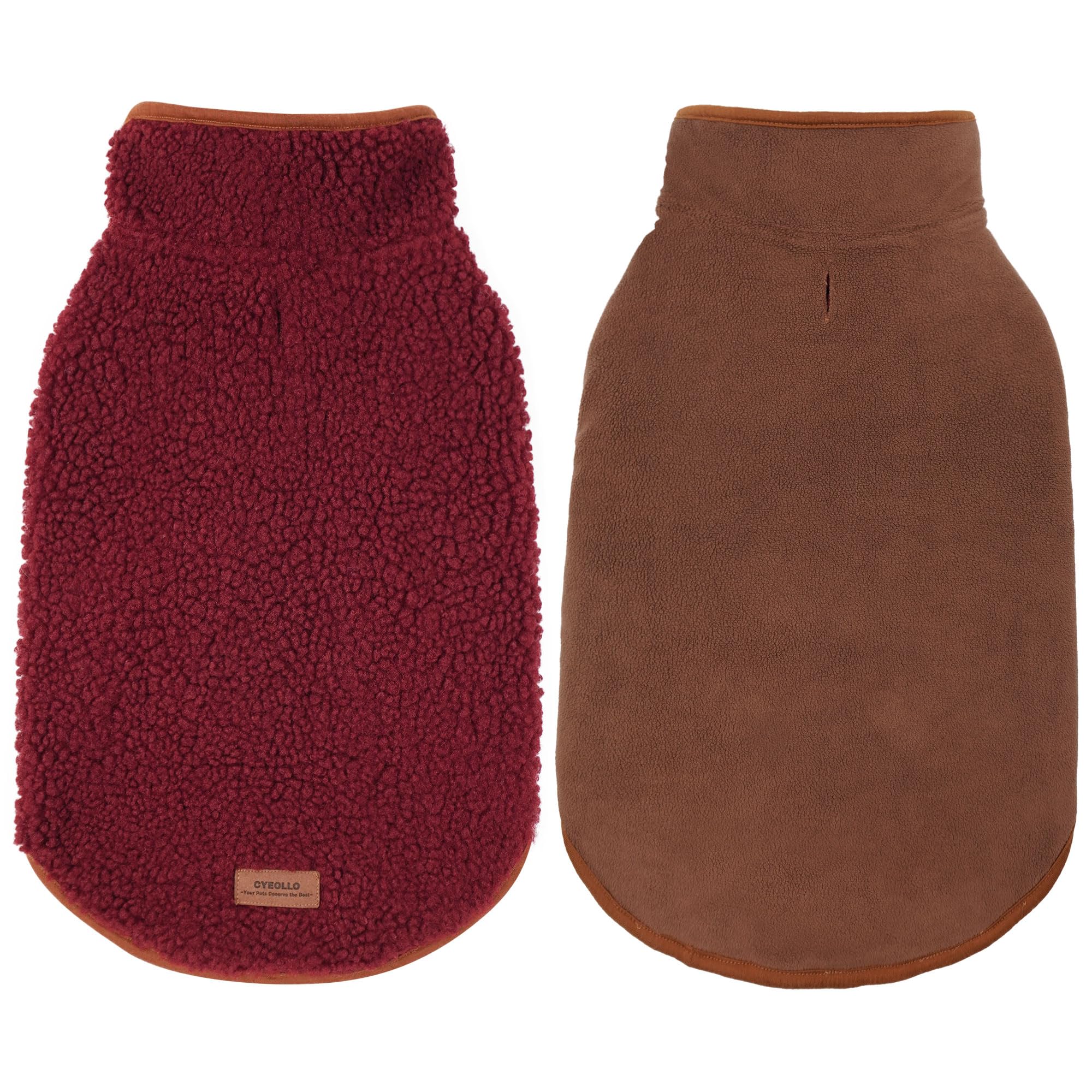 Manteau pour chien cyeollo chaud en sherpa, vue avant, douceur immédiate pour l'hiver