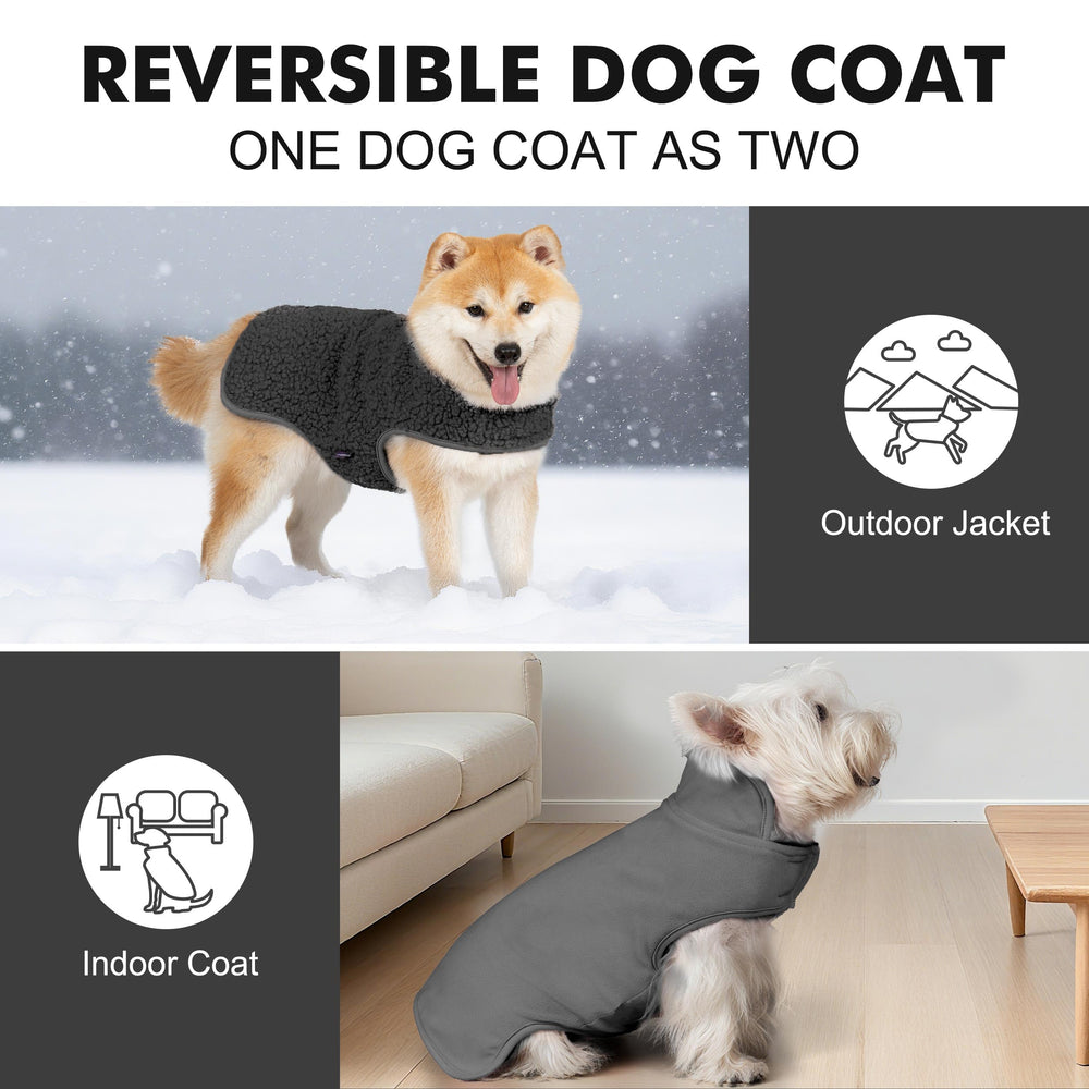 Manteau chien cyeollo col haut doux pour chaleur extérieure.