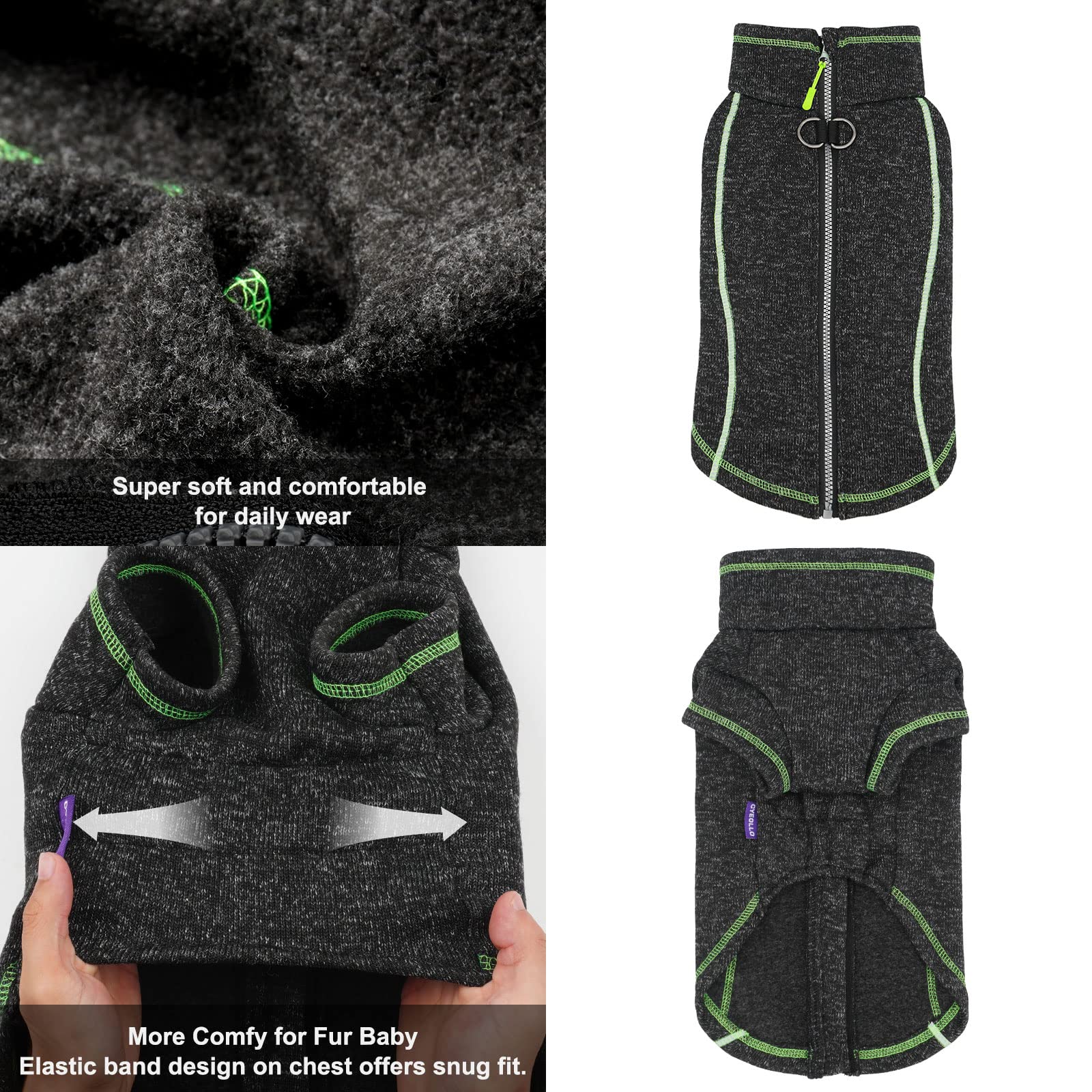 Manteau cyeollo chien intérieur fleece — doublure chaude et légère.