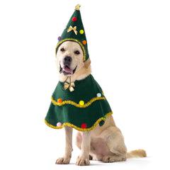 Costume arbre de Noël cyeollo pour chien XL, parfait pour un look festif.