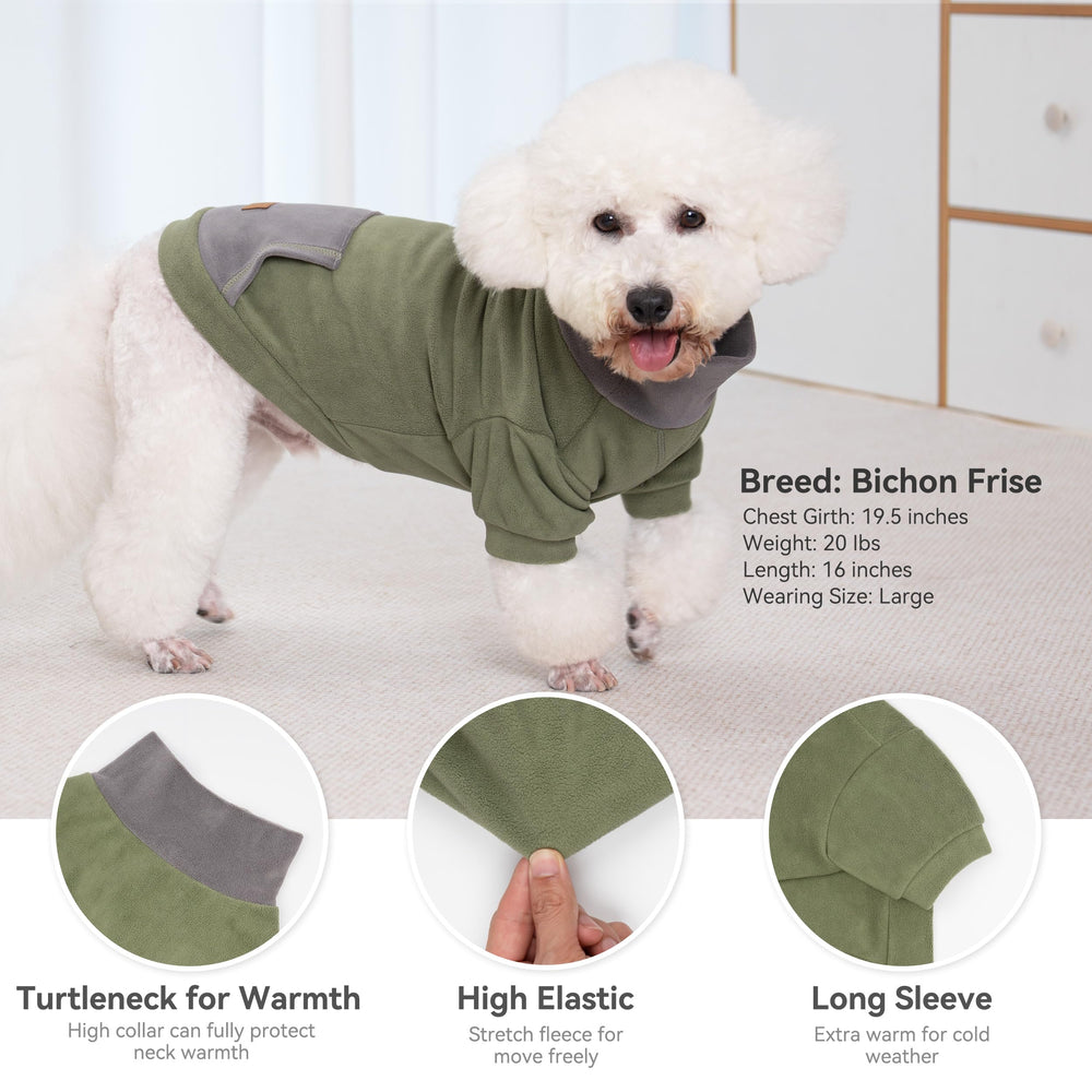 Pull polaire cyeollo pour chien, matière douce et ajustement confortable.