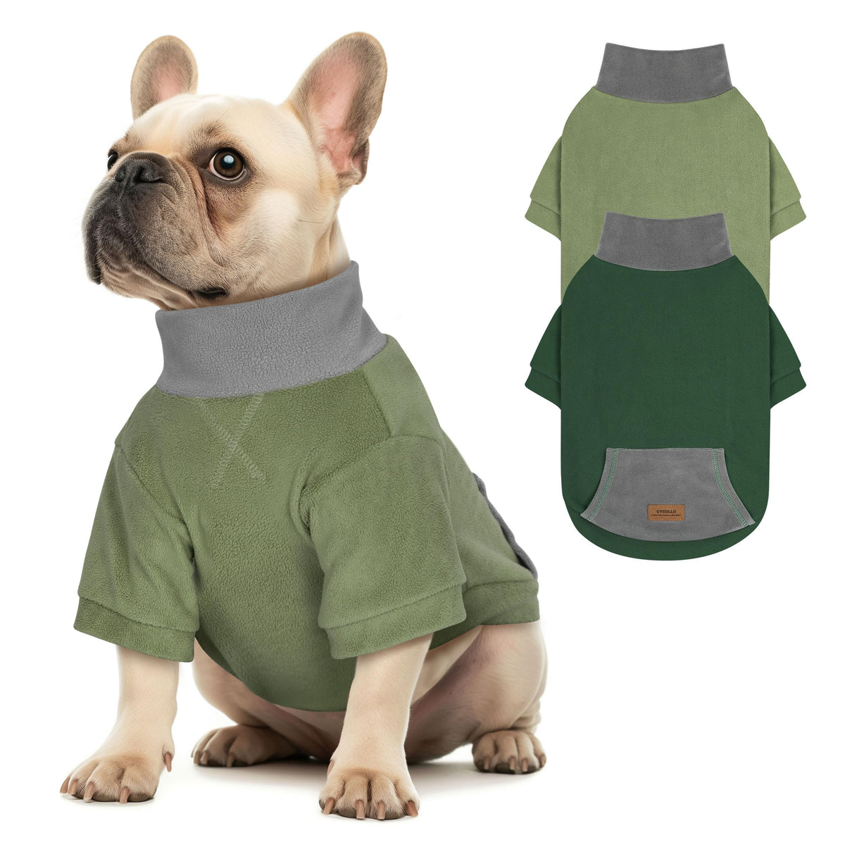 Pull polaire cyeollo vert, douceur chaude pour sorties hivernales.