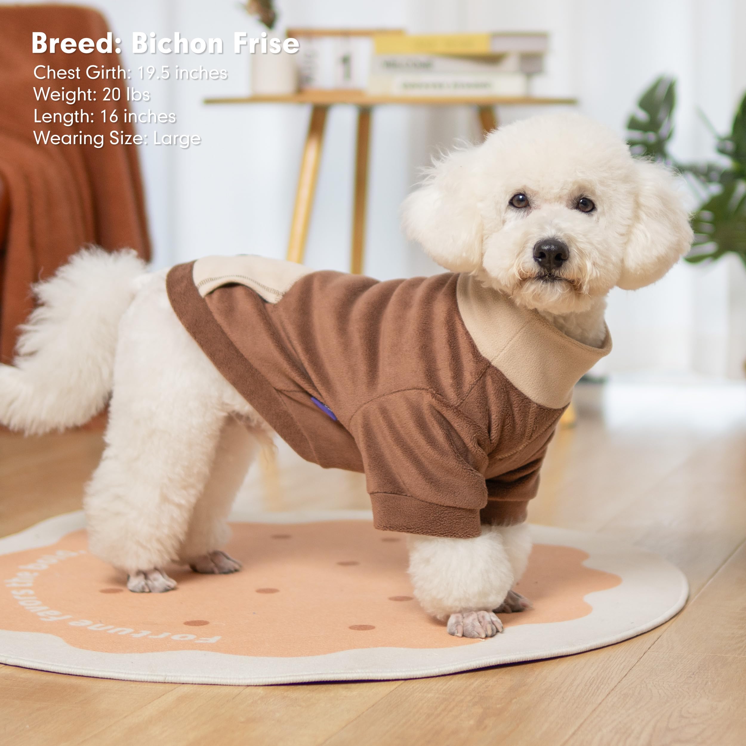 Emballage et étiquette du pull chien cyeollo 3xl marron.