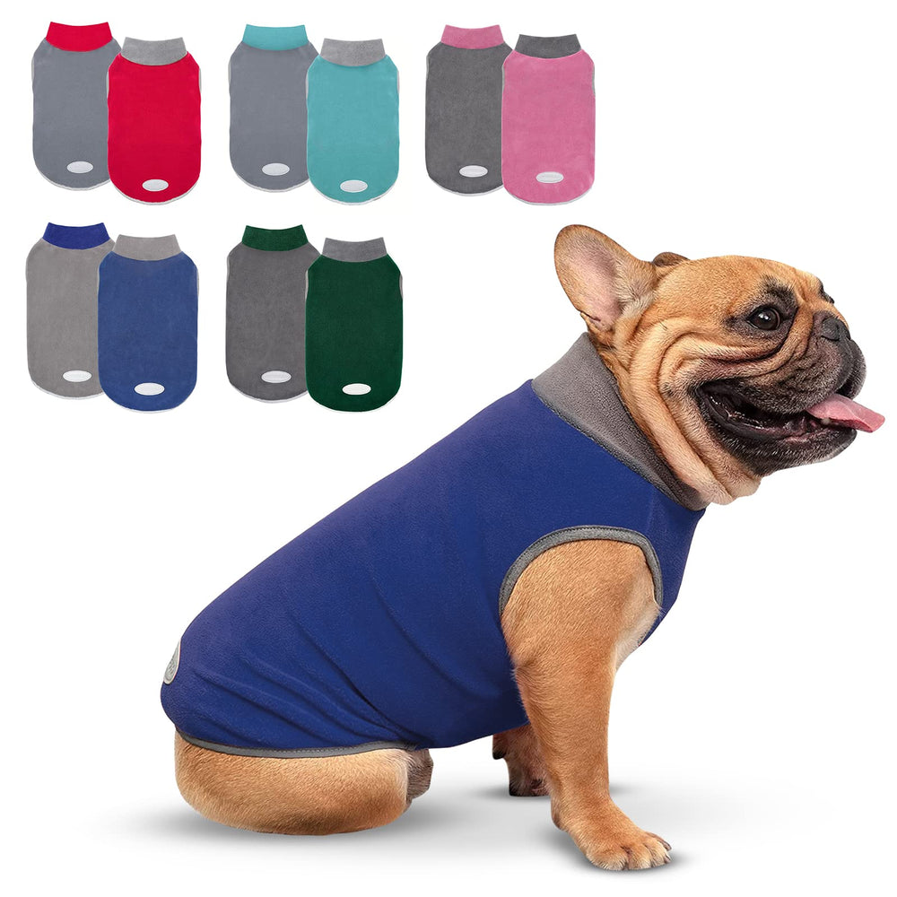 Gilet pour chien cyeollo bleu marine réfléchissant, idéal pour sorties nocturnes sécurisées.