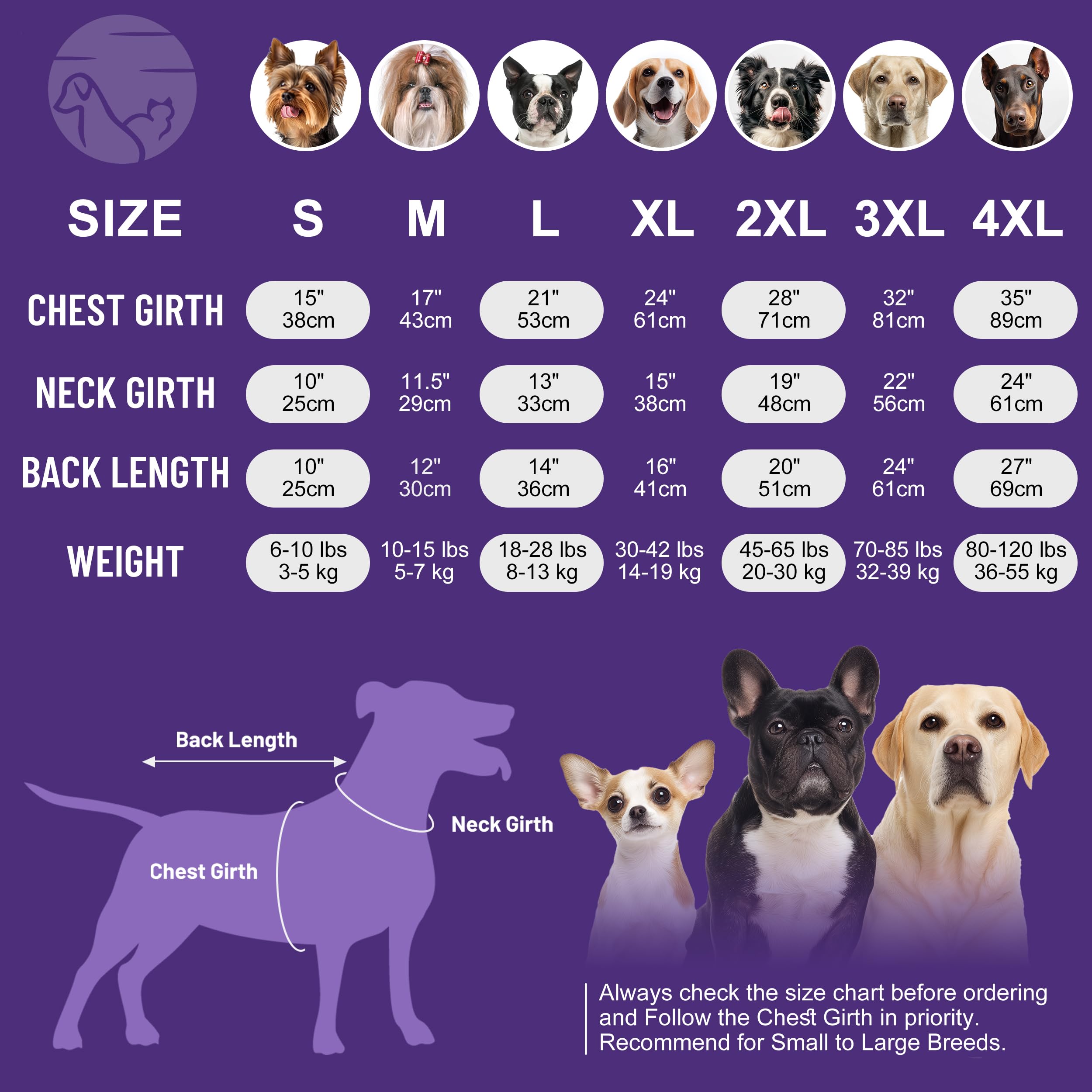 Motif uni et couture soignée sur le pull pour chien 4XL.