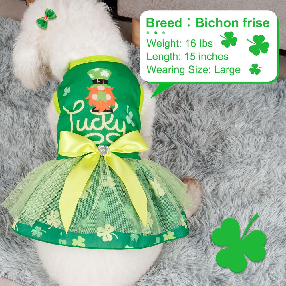 Robe Cyeollo pour chien avec nœud et strass, look festif