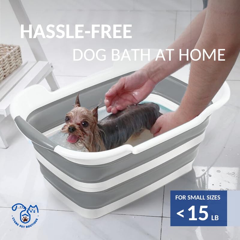 CYGNE baignoire chien pliable fermée, gain d espace et rangement