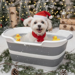CYGNE baignoire chien pliable ouverte, idéale pour laver chiens et chats