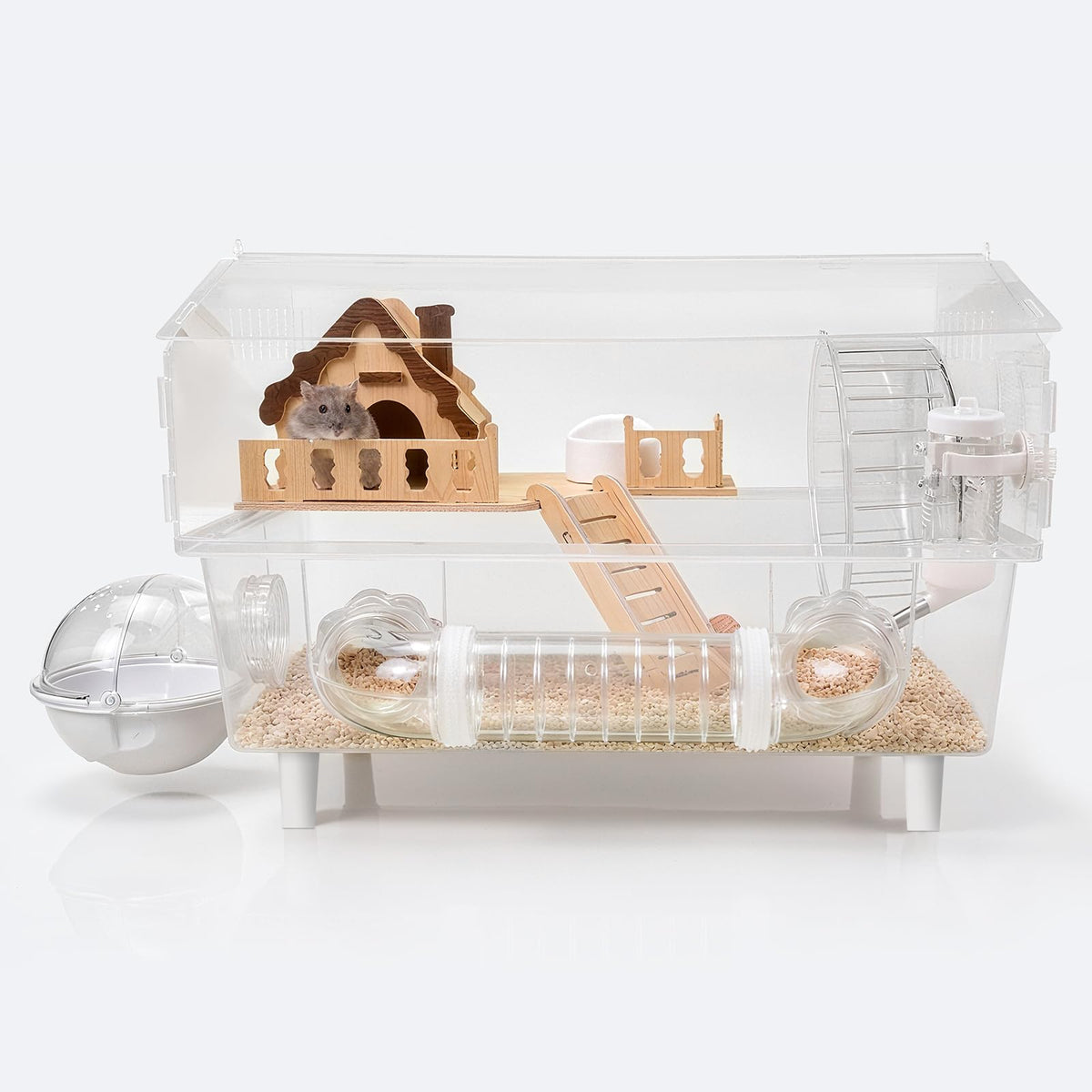 Cyirexylcc cage hamster acrylique claire – vue dégagée et observation facile.