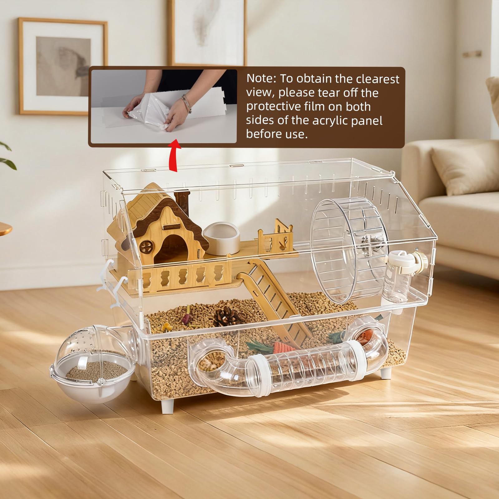 Cyirexylcc cage hamster bac profond amovible – nettoyage rapide et pratique.