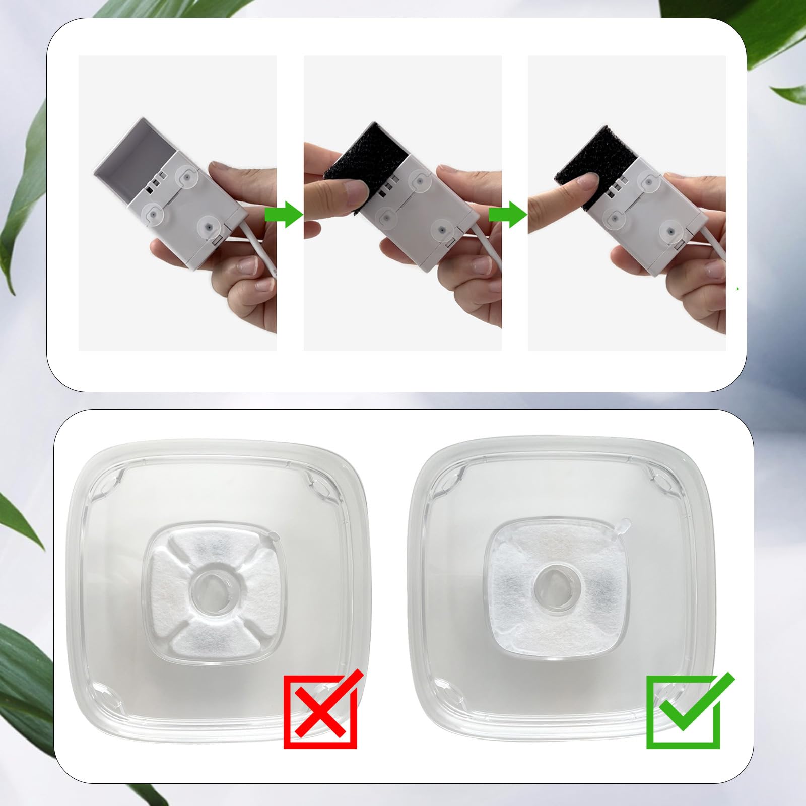 Filtre éponge Cylomert pour fontaine animale, retient cheveux et débris.