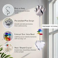 Cynlsum ornement mémoire cristal arc-en-ciel cœur: décor élégant qui éveille les souvenirs.