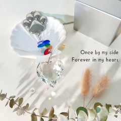 Cynlsum ornement mémoire cristal arc-en-ciel patte: symbole tendre pour honorer votre animal.