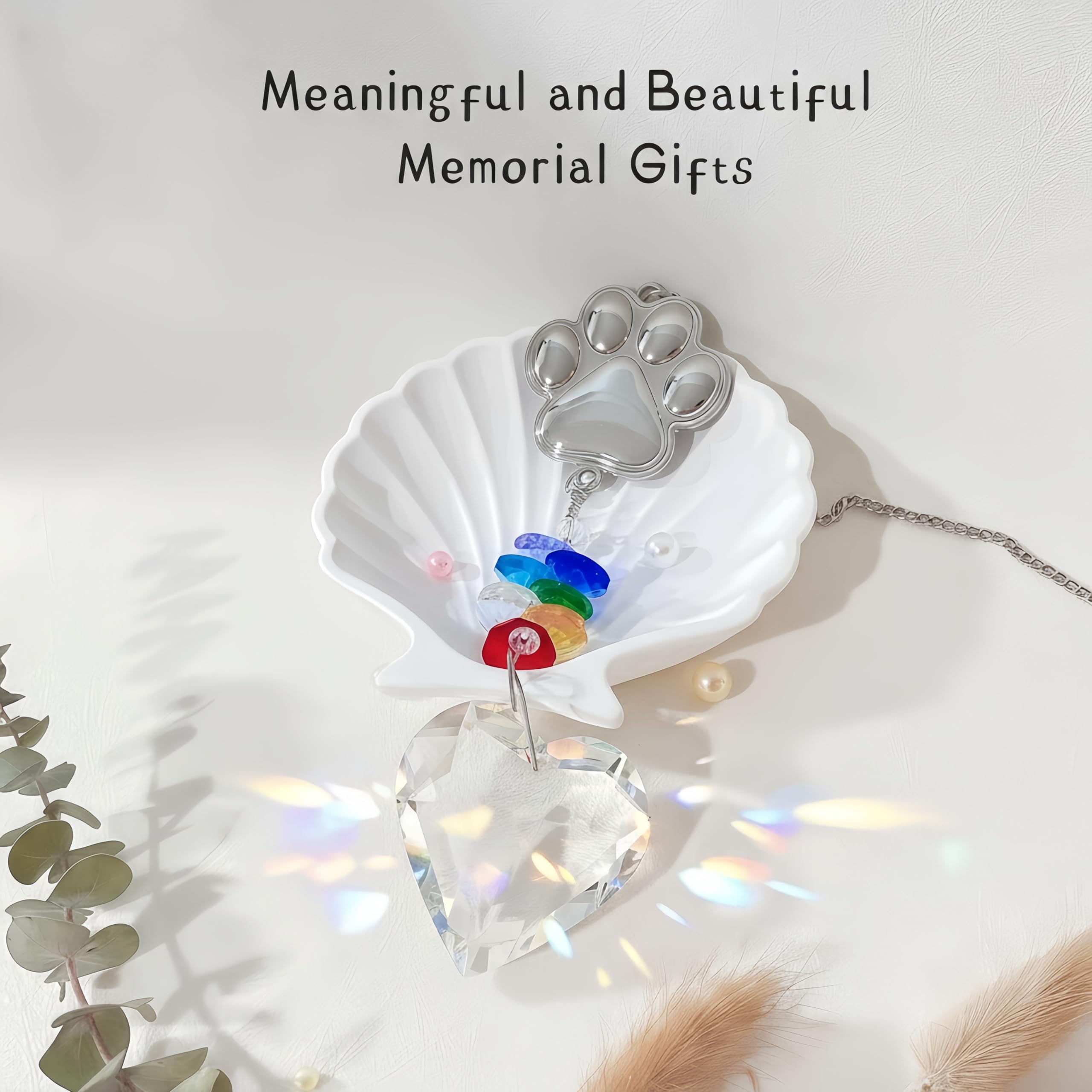 Cynlsum pendentif cristal arc-en-ciel cœur patte chat: rappel doux du compagnon félin.