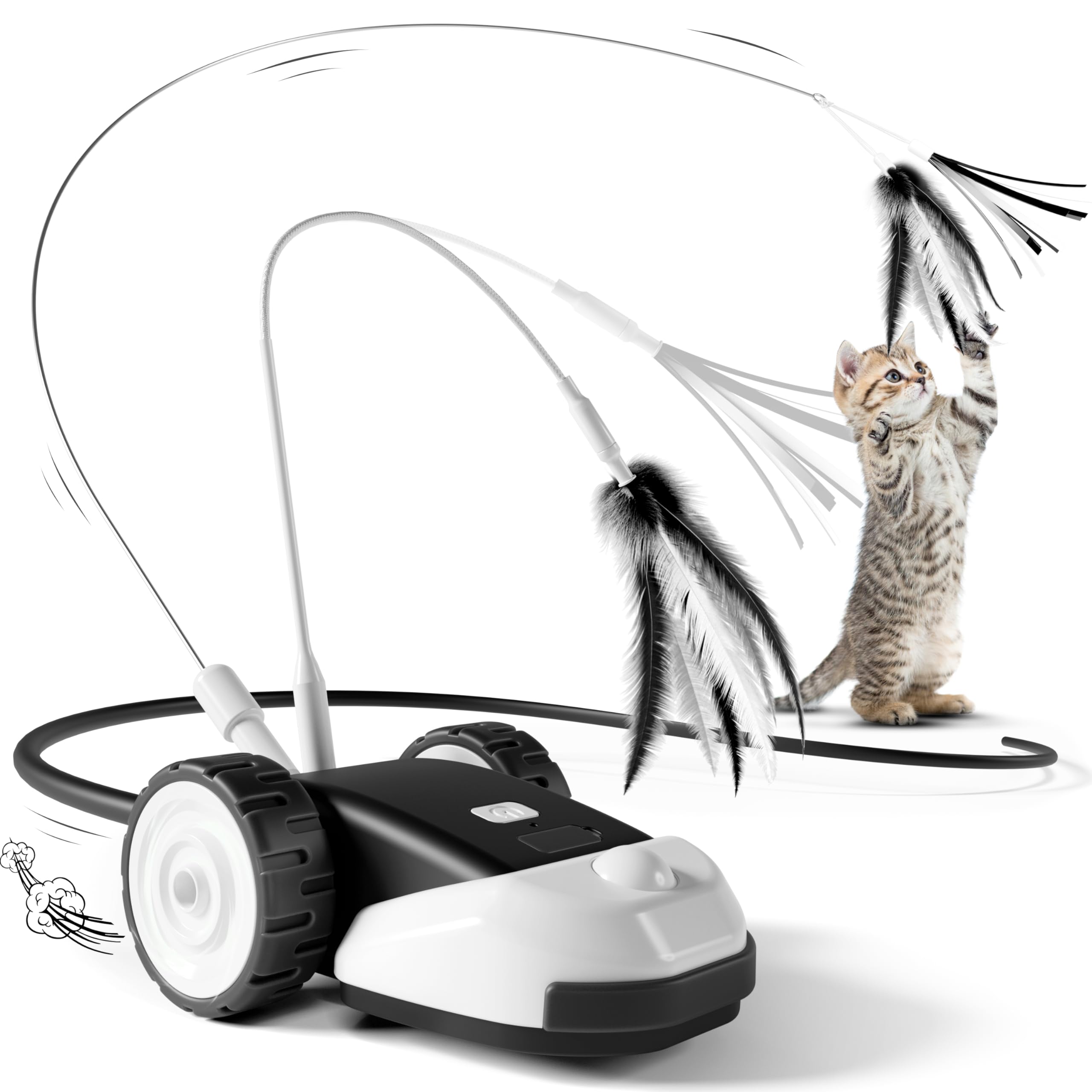 CYROS jouet interactif 3-en-1 en mouvement automatique stimule l’amusement autonome.