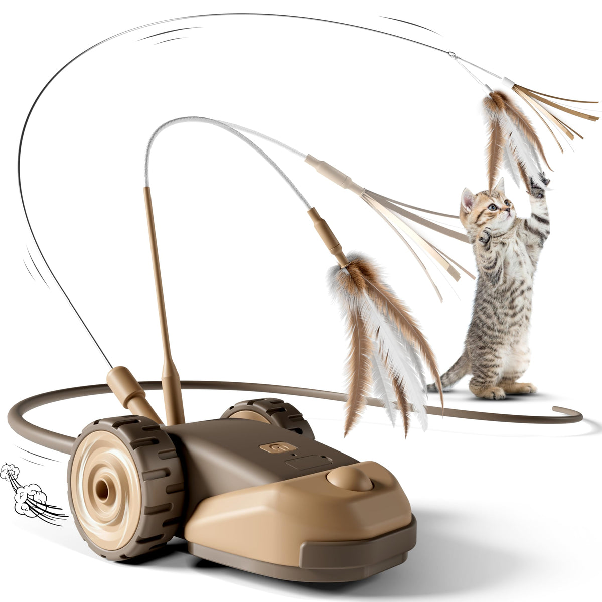 CYROS Souris automatique en mouvement pour chats, stimule l’instinct de chasse et l’activité.