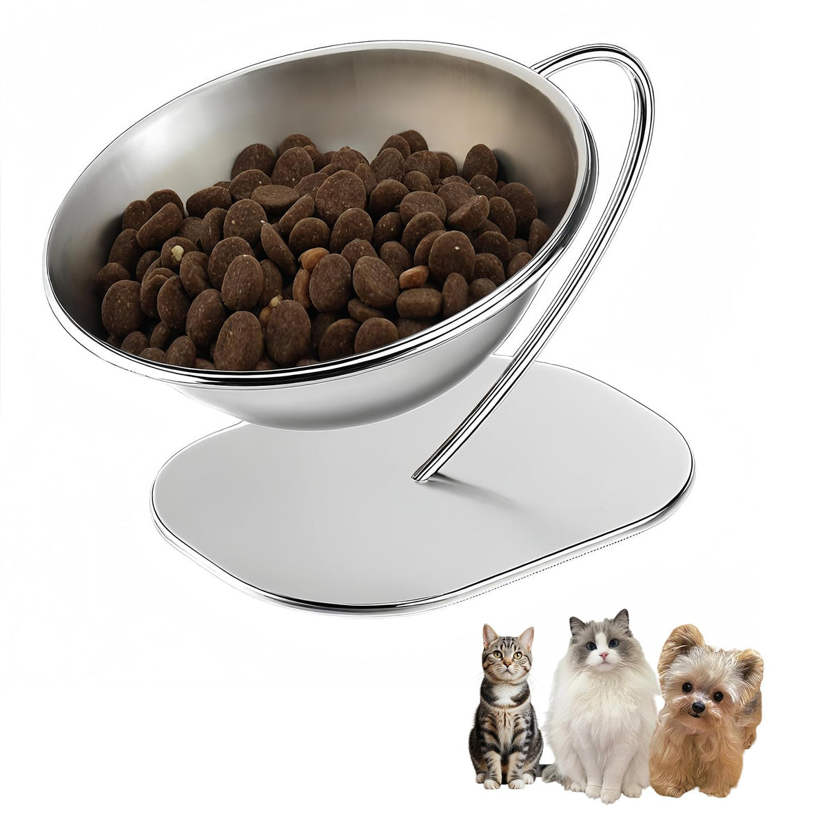 CYUmail bol-chat-surlevé-15-degres: repas plus confortable pour chats.