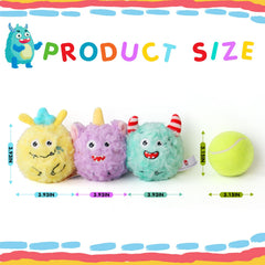 Balle-monstre otarie D KING, peluche douce et jouet sonore.