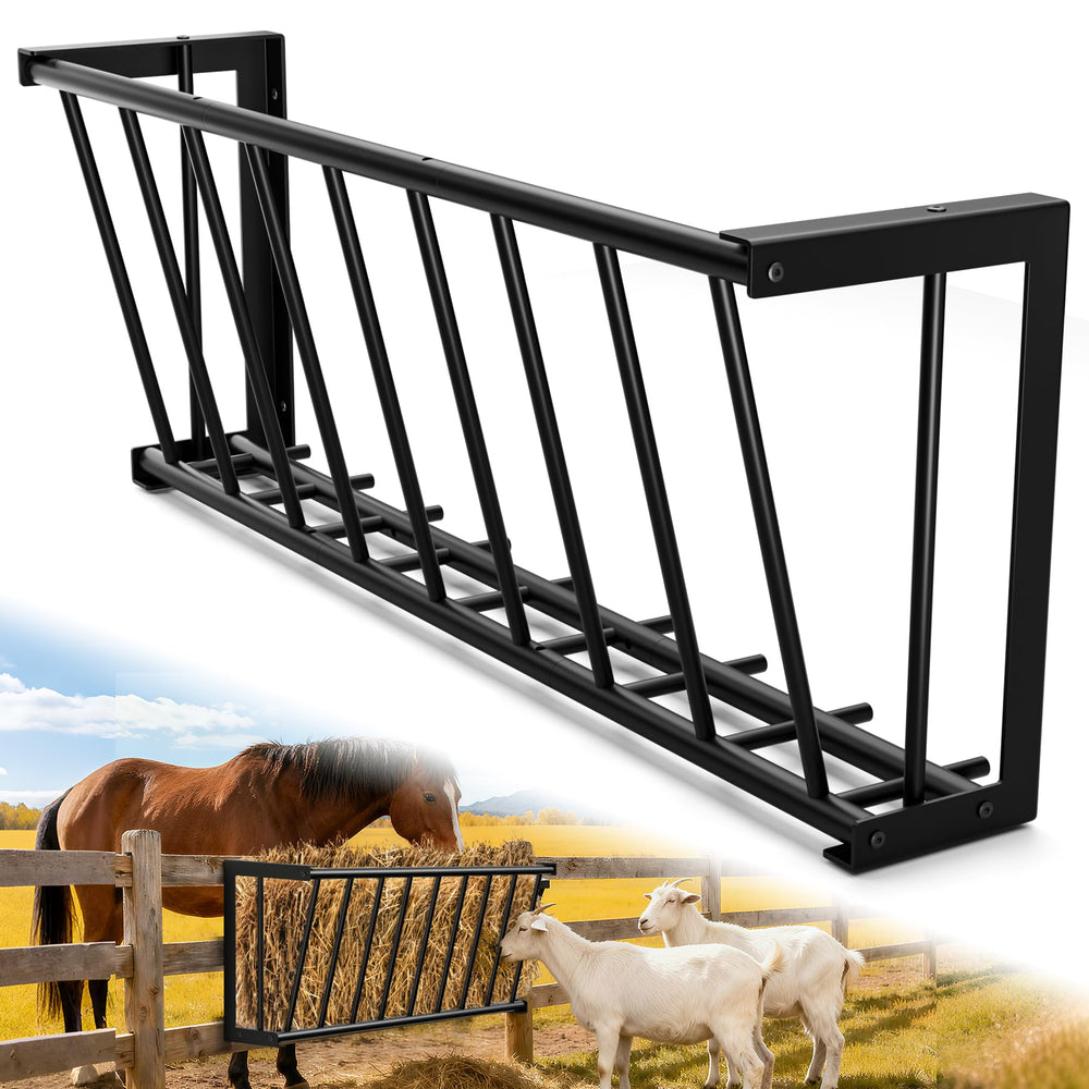 Distributeur de foin Dabolang monté sur mur, réduction du gaspillage et alimentation ordonnée.
