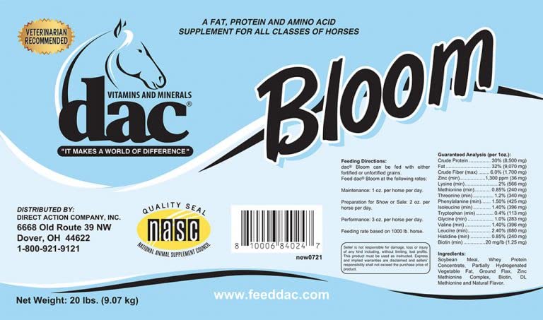 DAC Bloom pour sabots et poil: brillance et solidité.