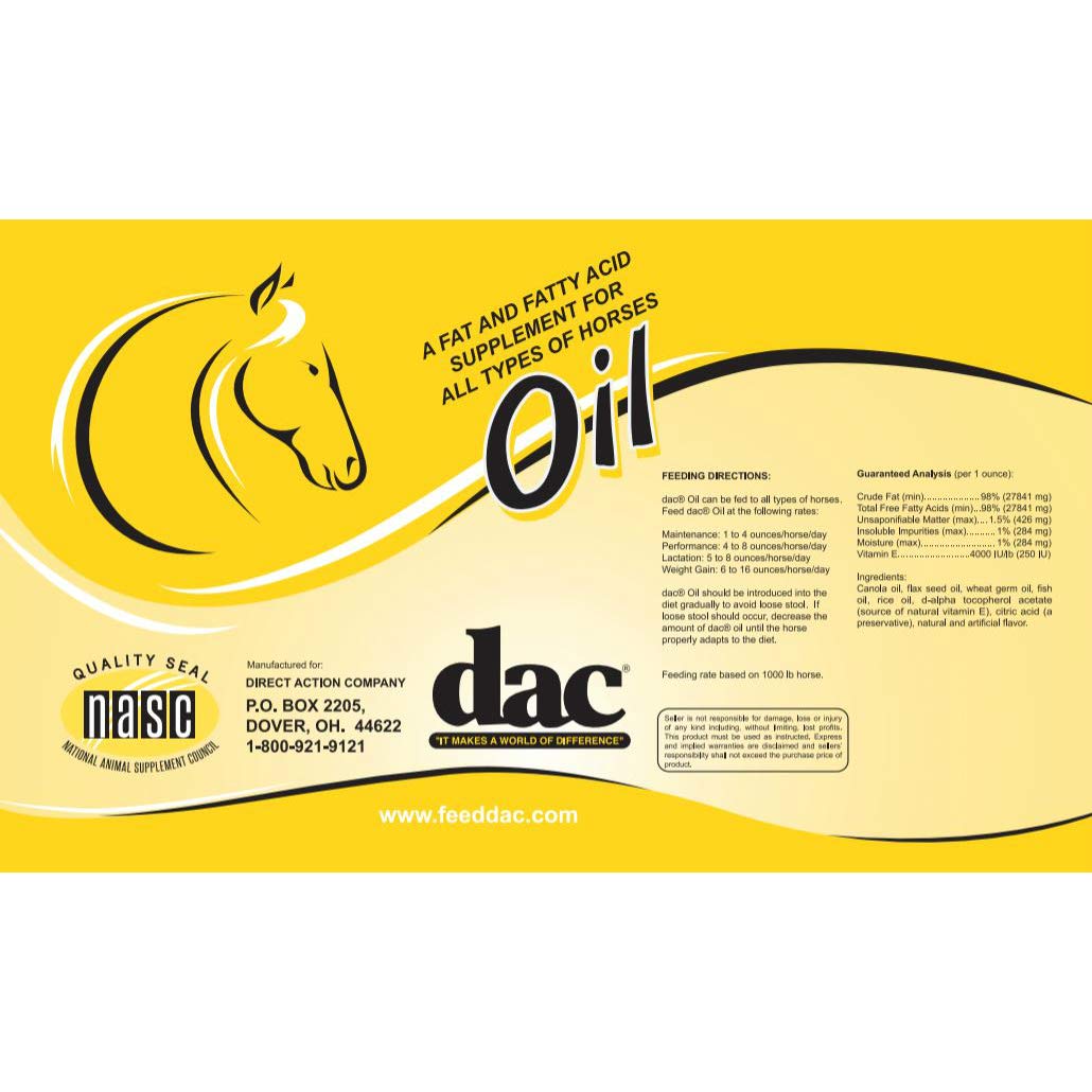 DAC Oil – ingrédients huile lin poisson pour peau et pelage sains.