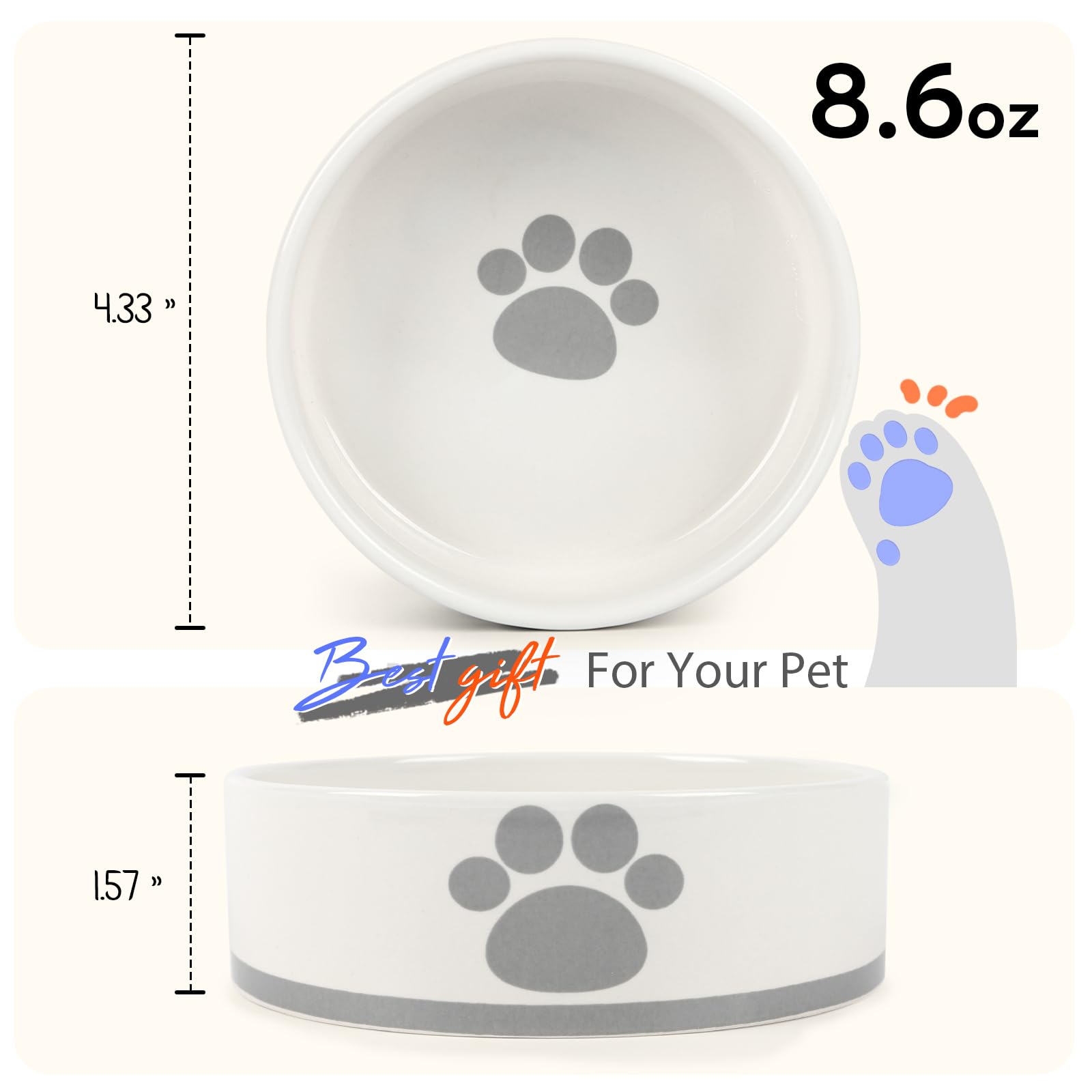 Bol Dahaiwua pour eau et nourriture, taille adaptée aux chiots.
