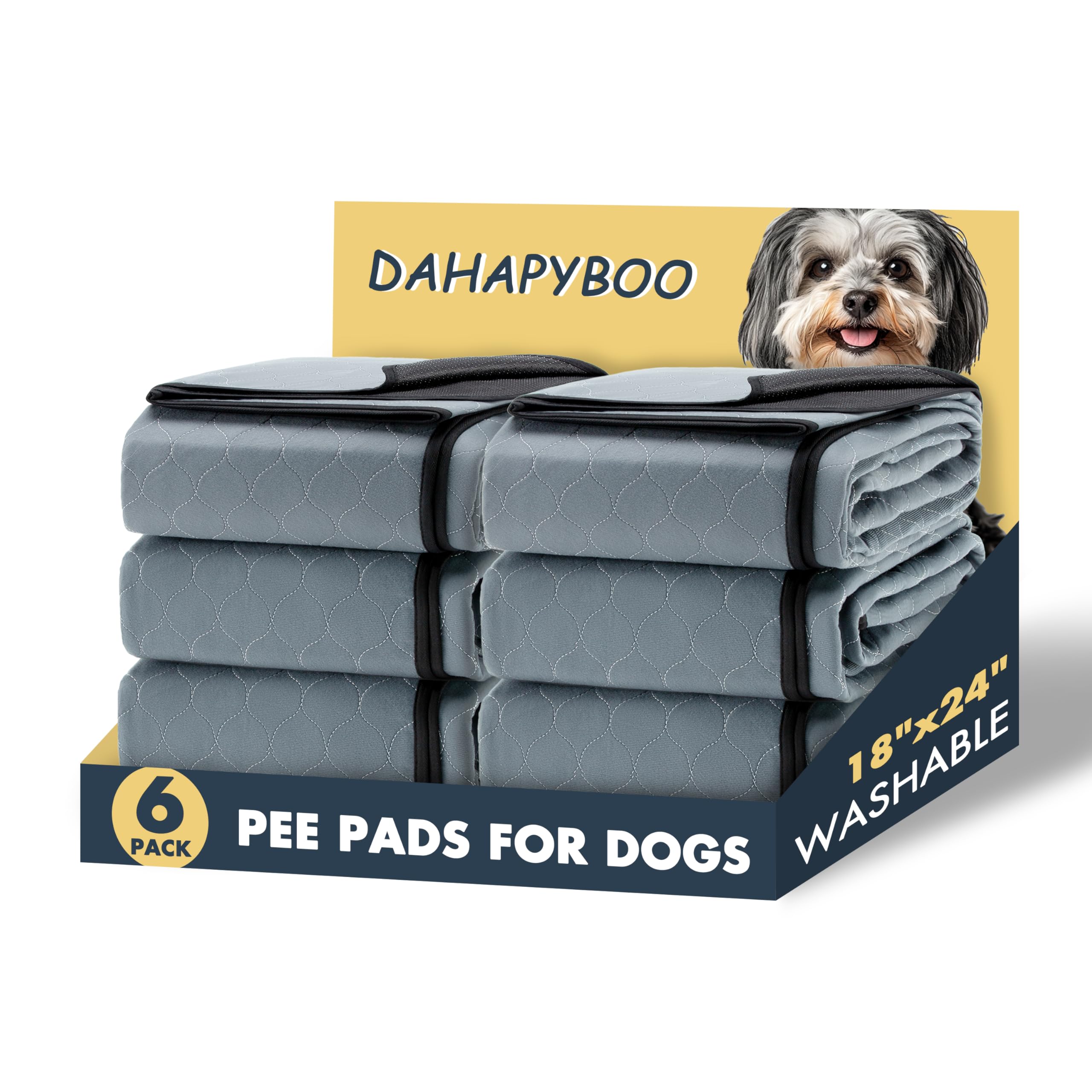 DAHAPYBOO tapis chien 18x24, lot de 6, idéal pour l'entraînement.