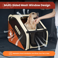 DAISTERN cage-chien pliante: fenêtre de confort zippée pour rassurer sans ouvrir