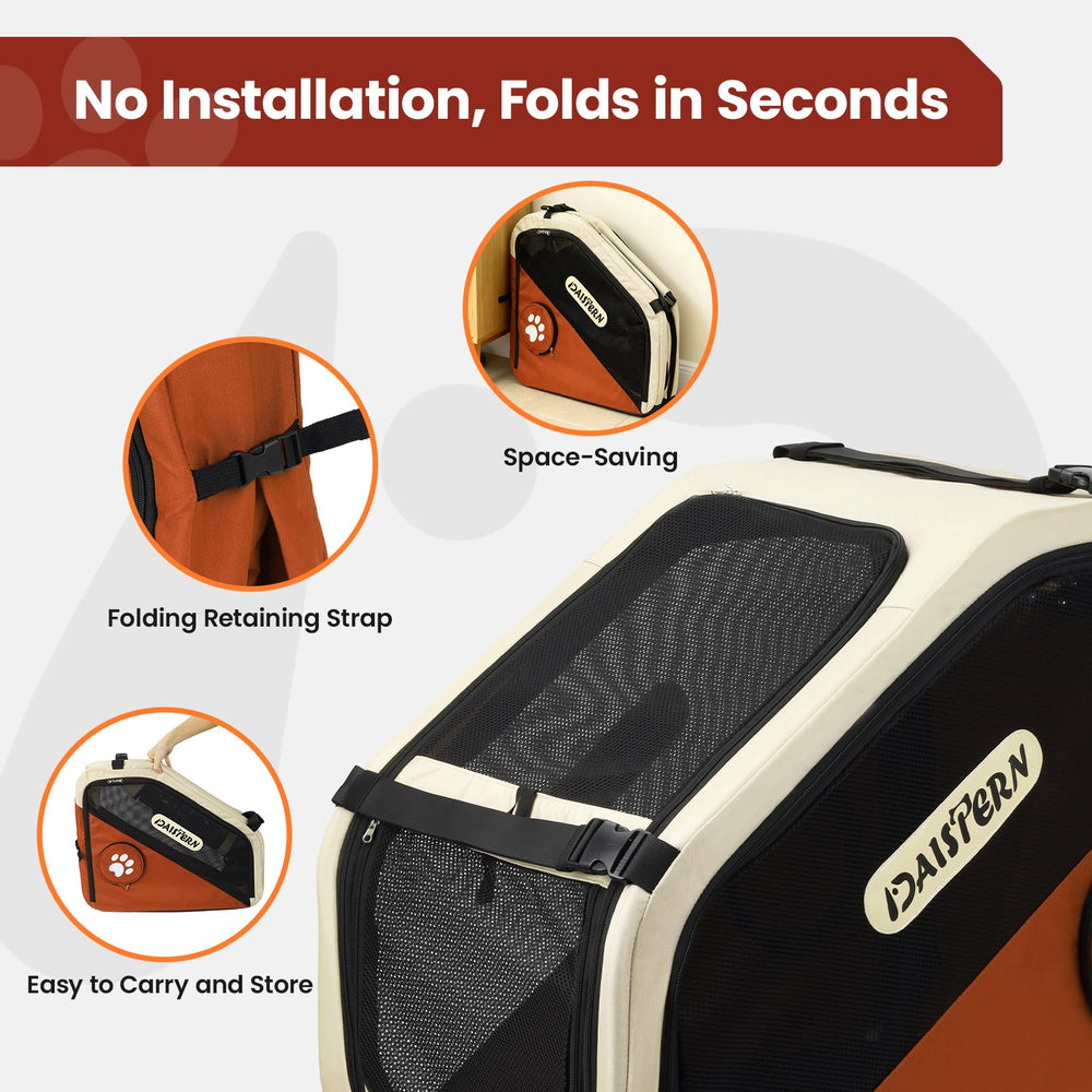 DAISTERN cage-chien pliante: fenêtres en maille pour ventilation continue