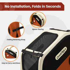DAISTERN cage-chien pliante: fenêtres en maille pour ventilation continue