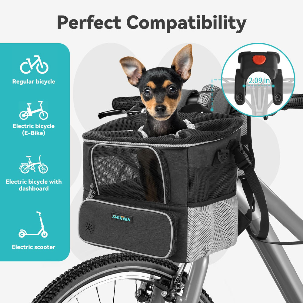 DAISTERN Panier-chien-velo-petit-ouverture: accès simple et rangement pratique.